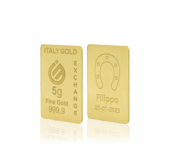 24 Karat Glückbringer-Hufeisen Goldbarren aus 5 g IGE GOLD